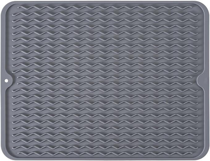Silicone Dish Drying Mat, Non-Slip Easy Clean Sink Mat, Large Heat-resistant by MODENGKONGJIAN