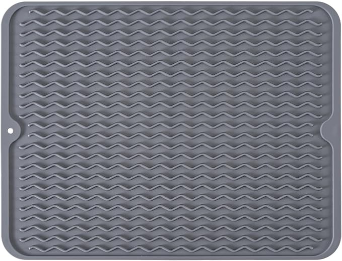 Silicone Dish Drying Mat, Non-Slip Easy Clean Sink Mat, Large Heat-resistant by MODENGKONGJIAN