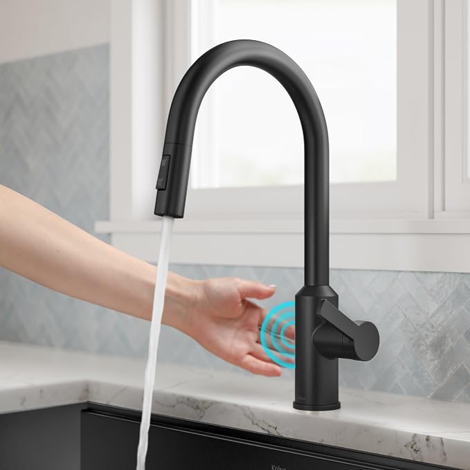KRAUS Matte Black Touchless Pull Down Kitchen Faucet KSF-2830MB | Motion-sensor - Image 2