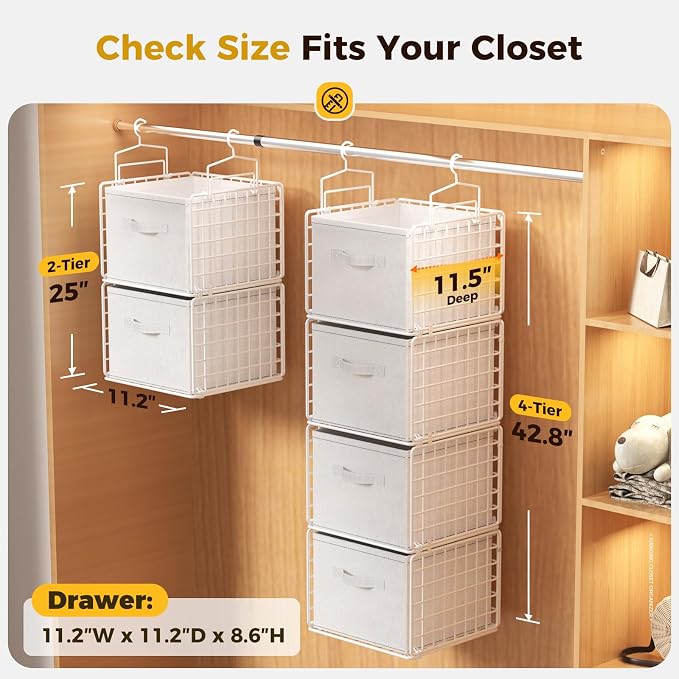 4 Tier Hanging Closet Organizer - Image 2