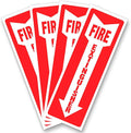 Fire Extinguisher Signs, Safety Sign Sticker - 4 Pack - 4" X 12" - 5 Mil Vinyl Bright Red and White Colors - Durable Self Adhesive, Weatherproof & UV Protected Ideal for Home, Office or Boat
