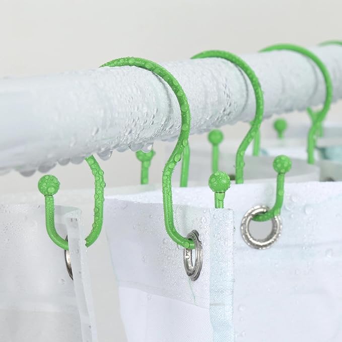 Shower Curtain Hooks, Stainless Steel Shower Curtain Hangers, Metal Shower - Image 2