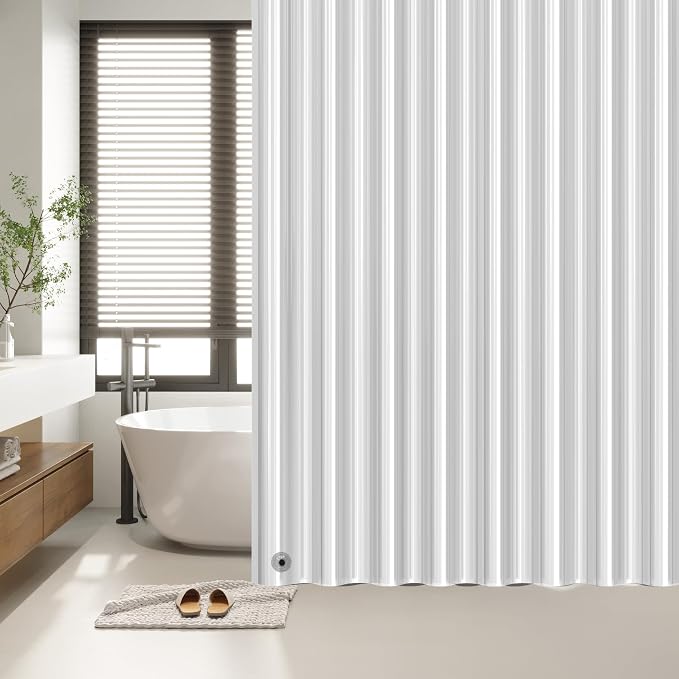 EHZNZIE Clear Black Shower Curtain Liner 72x72, PEVA Waterproof Bath Curtain - Image 6