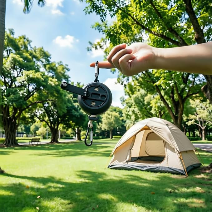 32 FT Portable Travel Clothesline, Retractable Camping Clothesline - Image 2