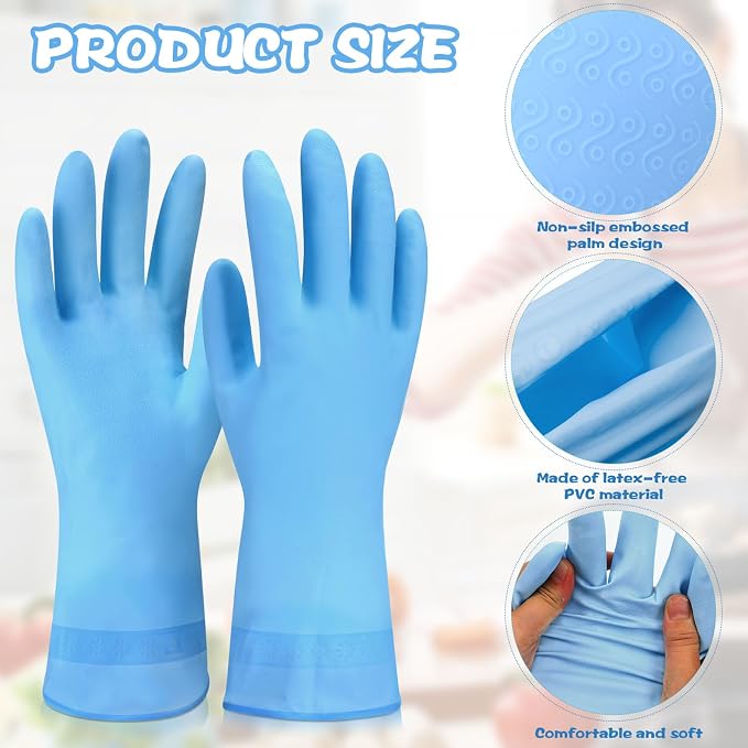 Rubber Reusable Gloves Long Household Dishwashing Gloves Kitchen Cleaning - Image 3