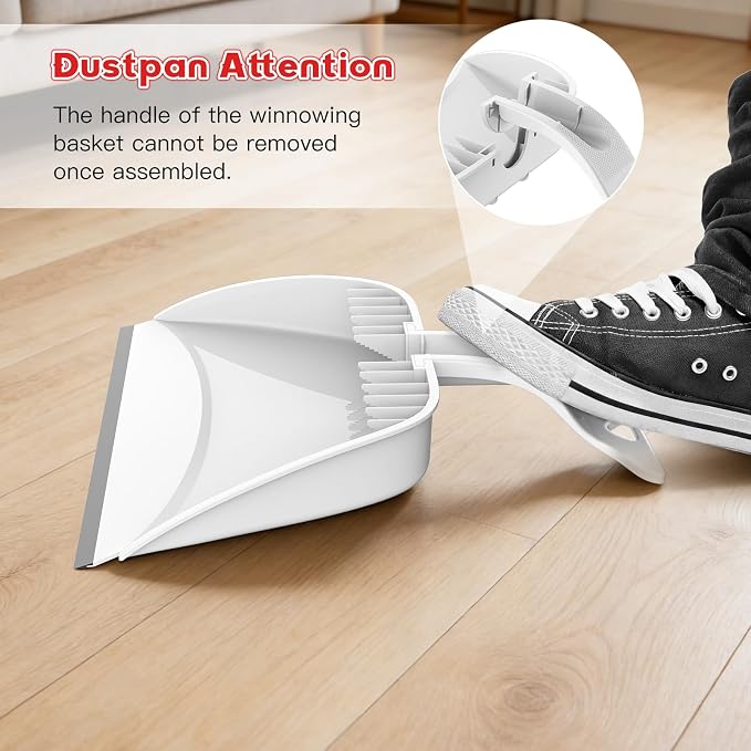 Broom and Step-on Dustpan Set, 59-in Adjustable Long Handle Broom - Image 5