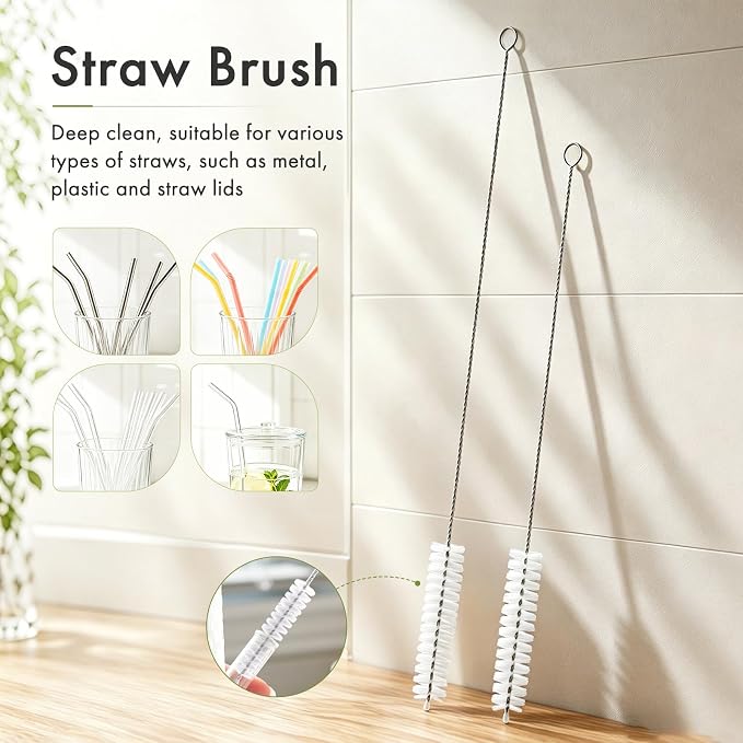 4 Pack Dish Brush with Handle, 2 Kitchen Scrub Brushes - Image 7