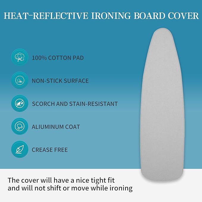 ZOES HOMEWARE Ironing Board Cover and Pad | 100% Cotton Cover - Image 4