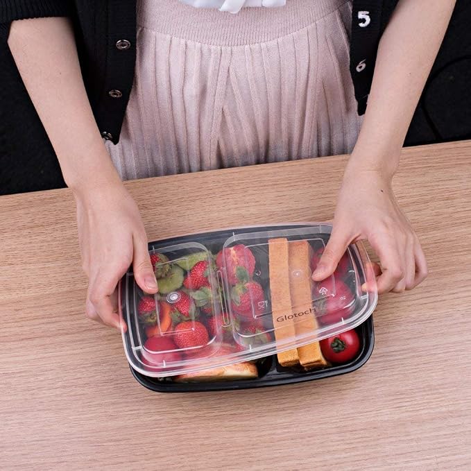 Glotoch 50 Pack32oz 2-Compartment Meal Prep Containers - Image 9