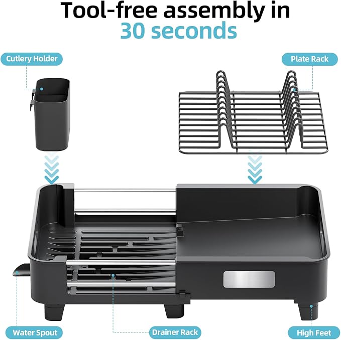 TOOLF Extendable Dish Drying Rack - Image 8