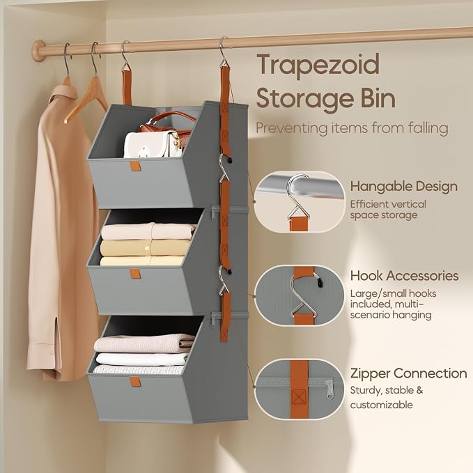 Homsorout Collapsible Hanging Closet Organizer - Image 3