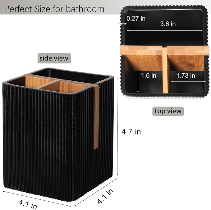 Toothbrush Holders for Bathroom, 3 Slots Toothbrush Organizer Stand, Toiletries - Image 7