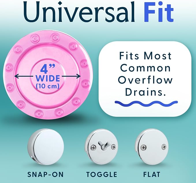 SlipX Solutions Bottomless Bath Overflow Drain Cover Accessory, Warmer Soak - Image 4