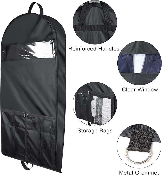 Univivi Garment Bag Suit Bag for Storage and Travel, 43 Inch, Oxford Fabrics - Image 4
