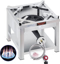 ARC Stainless Steel Single Burner Propane Stove, 200,000BTU High-Pressure Heavy-Duty Propane Burner Cooker, Burners for Outdoor Cooking For Turkey Fry, Seafood Boil (16.5"x16.5" Cooking Surface)