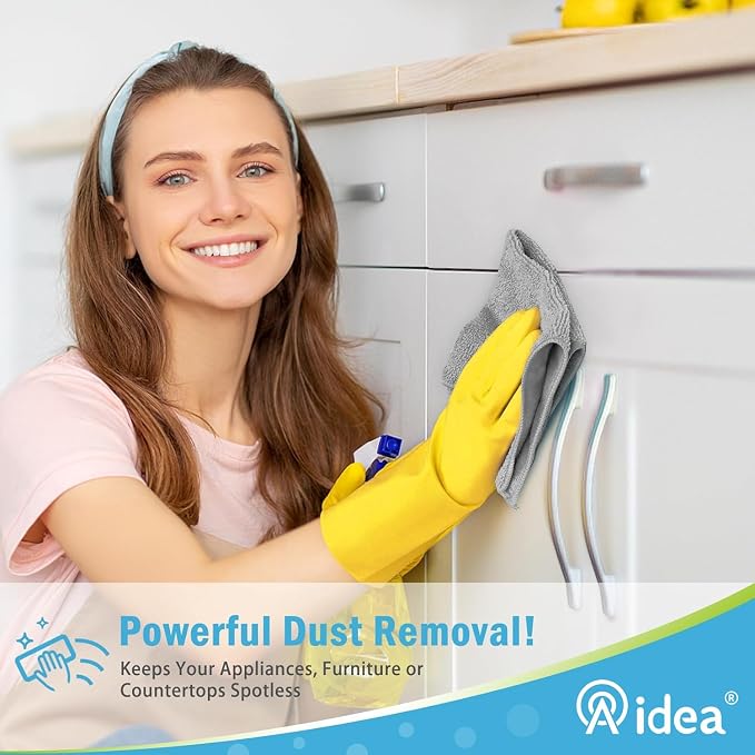 AIDEA Gray Microfiber Cleaning Cloth-8PK, Microfiber Towel - Image 4