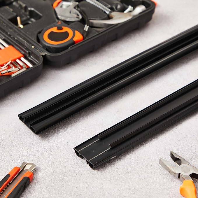 Pushglossy 2 Pcs 36" Kerf Door Sweep Double Bubble Kerf Pre Cut Black | 1-3/4" - Image 7