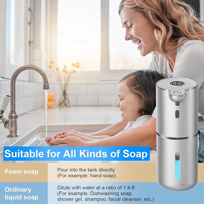 OHIFAST Automatic Foaming Soap Dispenser Touchless, USB Rechargeable Smart Hand - Image 6