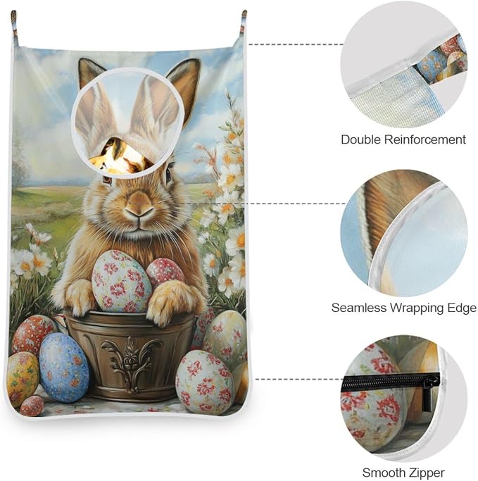 2PCS Hanging Laundry Hamper Bag Over the Door Laundry Hamper Wall Hamper Large - Image 6