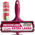 Large Lint Roller 6.3" with Extra Refill -120 Sticky Sheets, Protective Cover by Metkix