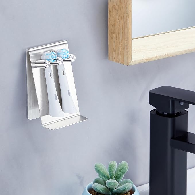 Electric Toothbrush Head Holder Adhesive or Tabletop, Tooth Brush Holder - Image 4