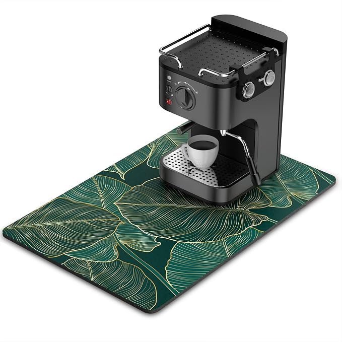 Rnivvi Coffee Mat, Hide Stain Rubber Backed Absorbent Dish Drying Pad by Rnivvi