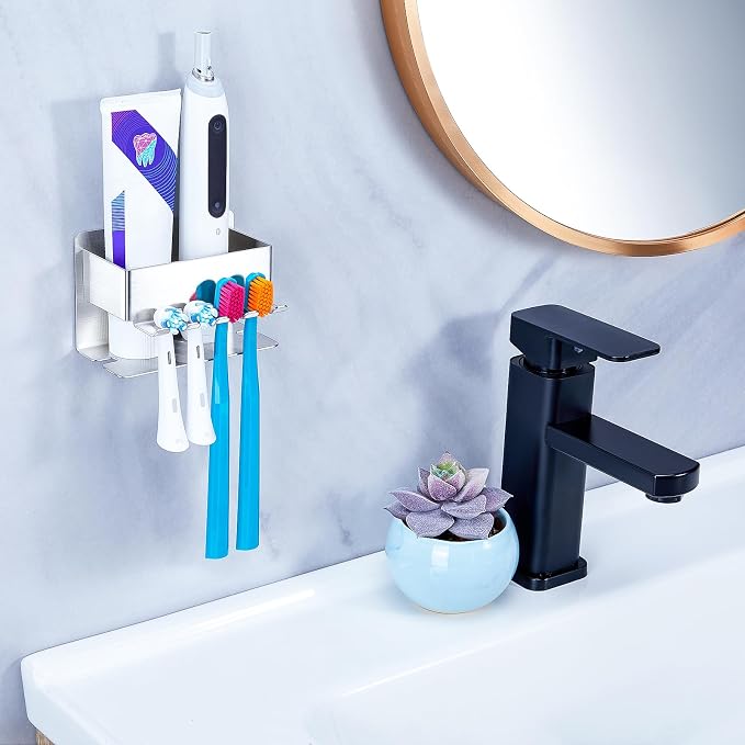 Toothbrush Head Holders, Electric Tooth Brush Head Holder, Adhesive Toothpaste - Image 4