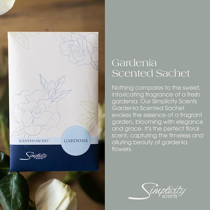 Gardenia Scented Sachets Pack of 6, Spring and Summer - Image 2
