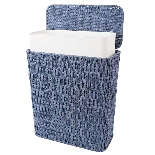 Coeusy 3 Gallon Paper Rope Bathroom Trash Can, Small Wicker Trash Cans by WEAVECOMFORTINTOEVERYCORNER