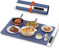 Graphene Warming Mat for Food - Fast Full Surface Heating Electric Warming Tray, Portable Food Warmer for Parties Buffet with 6 Temperature and Timer Settings, Blue