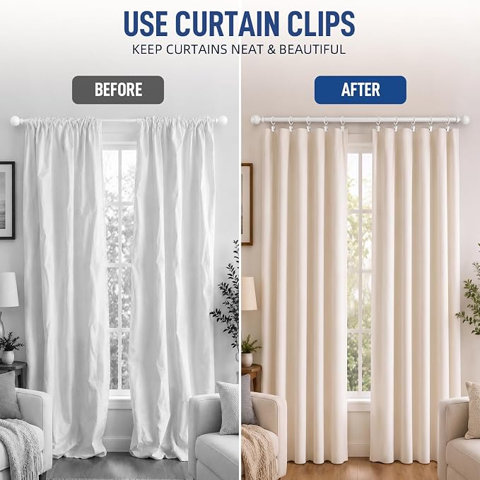 Lansian 44 Pack Curtain Rings - Image 3