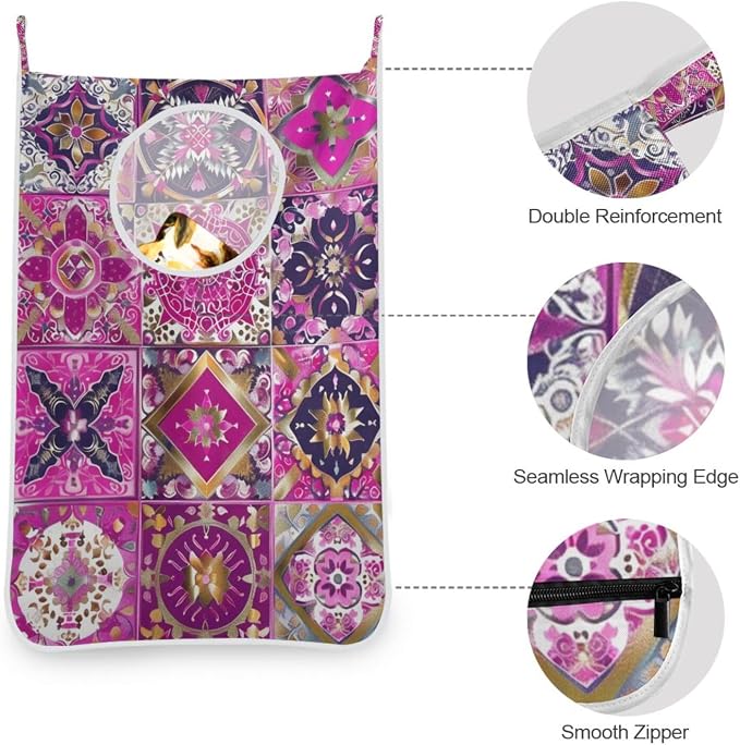 2PCS Hanging Laundry Hamper Bag Over the Door Laundry Hamper Wall Hamper Large - Image 6