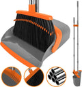 Broom and Dustpan Combo Set, Extended Reach Design, Built-in Comb Dustpan by UDUK