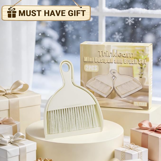 THINKLEARN 2PCS Small Dust Pan and Brush Set, Mini Broom Dustpan Kit - Image 7