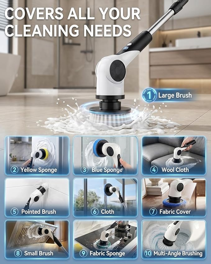 Electric Spin Scrubber, 3-Speed Shower Scrubber - Image 7