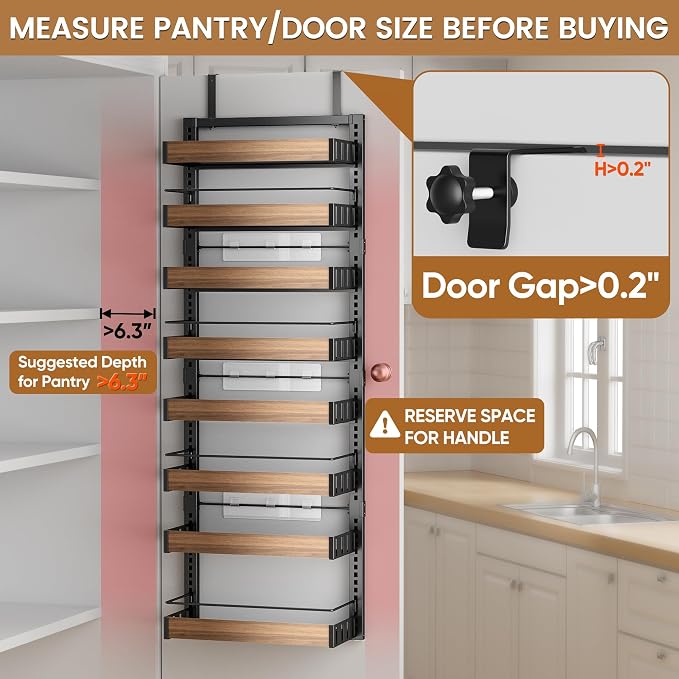 POKIPO 8 Tier Over The Door Pantry Organizer, 2 IN 1 Wall Mount or Hanging - Image 3