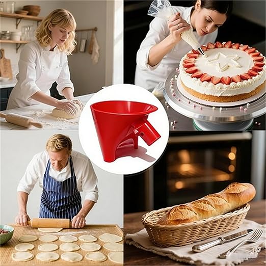 Flour Funnel for Kitchen Aid Mixer, Stand Mixer Attachment, Easy Pour No-Mess Attachment, Anti-Splash Accessory, Durable Dishwasher-Safe Baking Tool (Purple)