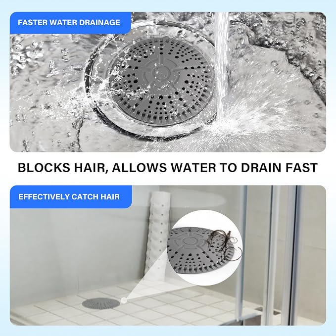 BSEED Shower Drain Hair Catcher, 3 Pack Drain Hair Catcher Premium Silicone - Image 5