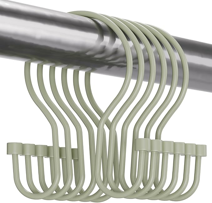 Bathway Sage Green Shower Curtain Hooks Shower Curtain Rings by Bathway