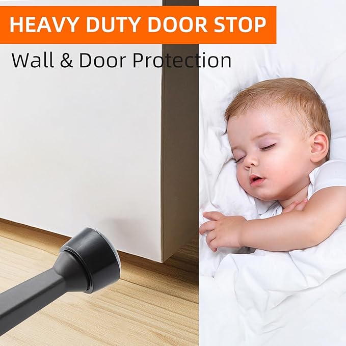 HOME MASTER HARDWARE 3" Heavy Duty Solid Door Stop, 12 Pack, Matte Black | Wall - Image 4