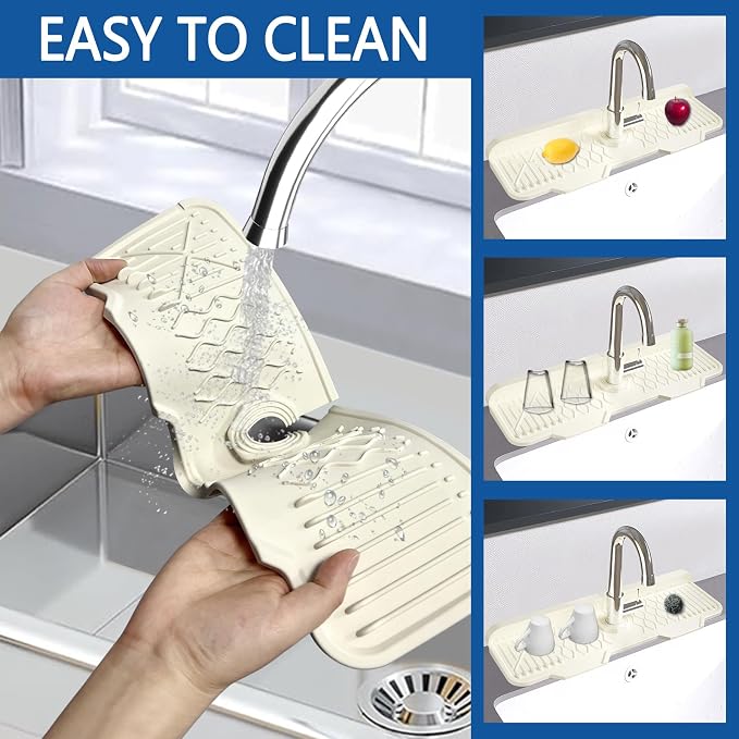Silicone Sink Mat Splash Guard-17" x 6'' Sink Splash Guard, Kitchen Sink - Image 4