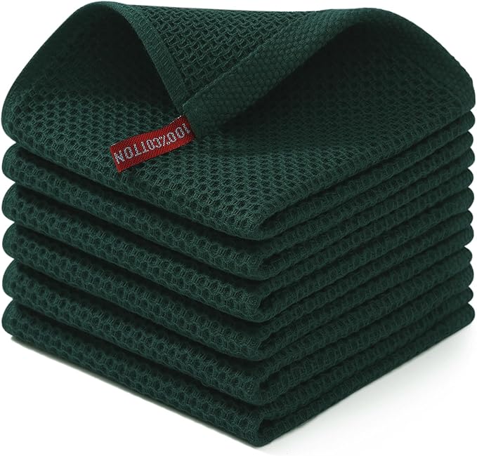 Homaxy 100% Cotton Waffle Weave Kitchen Dish Cloths 6-Pack, Ultra Soft by Homaxy