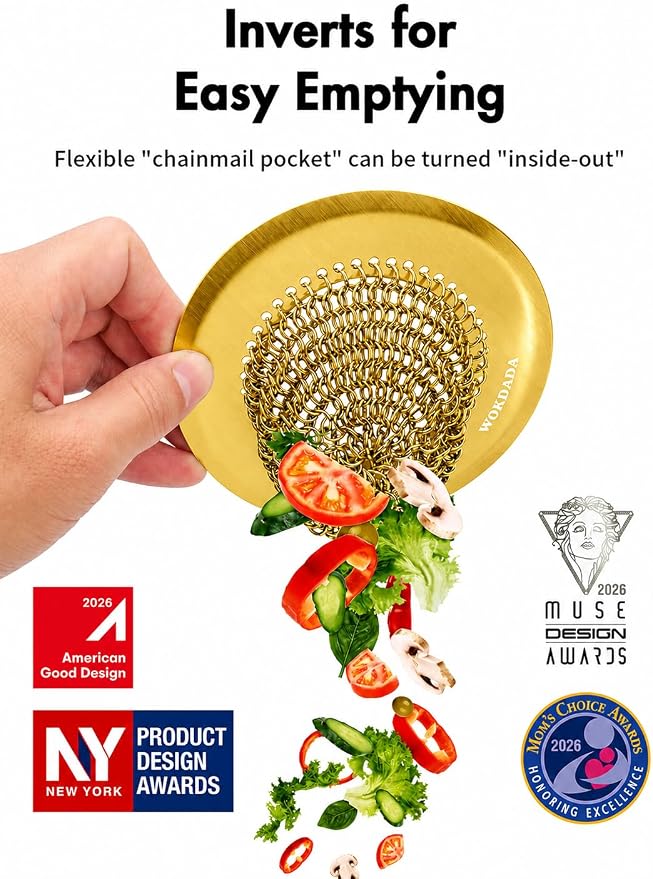 Kitchen Sink Drain Strainer, Patented Reversible Chain Mesh Basket - Image 2