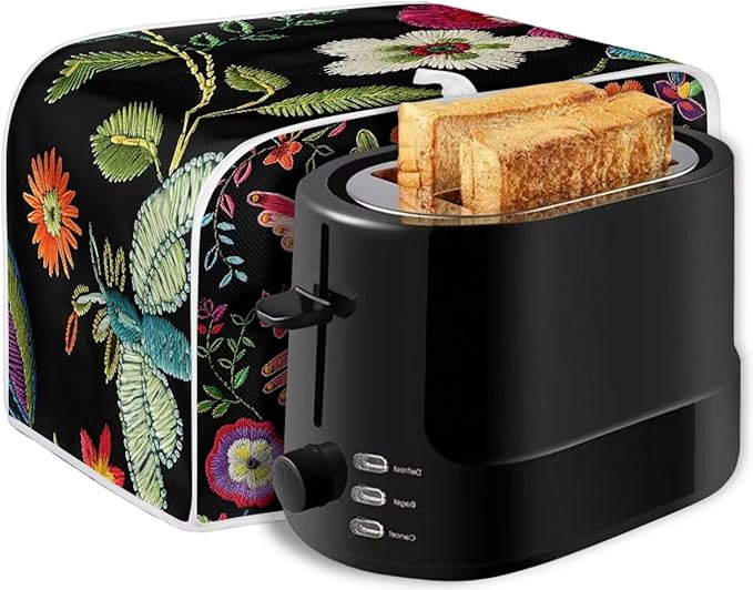 Hummingbird Print Toaster Cover 4 Slice Universal Size Kitchen Appliance Cover Dust Fingerprint Protection Kitchen Home Decor