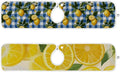 Blue Gingham Summer Lemons Yellow Dandelions Sink Mat by Tatenale