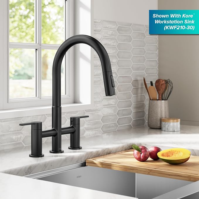 KRAUS Oletto Bridge Kitchen Faucet - Image 11