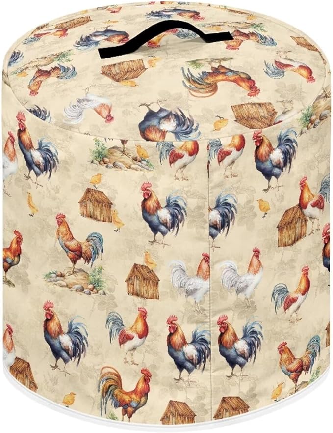 Adorable Chicken Pressure Cooker Cover with Storage Pocket Compatible with 8 10 Quart Instant Pot, Durable Rice Cooker Air Fryer Accessories, Waterproof Kitchen Appliances Dust Cover
