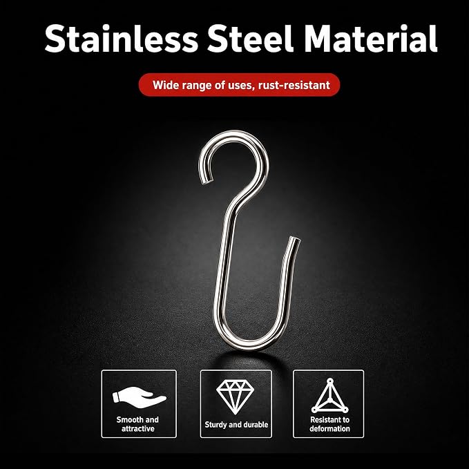 120Pcs Metal Curtain Track Hooks S Shaped Small Drape Curtain Wire Hooks - Image 5