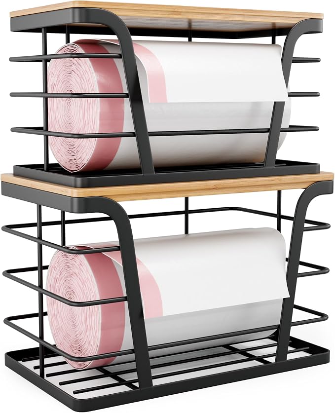 TIDIIABODE 2 Pack Stackable Storage Laundry Kitchen Organizers, Wall Mount by TrashBagHolder