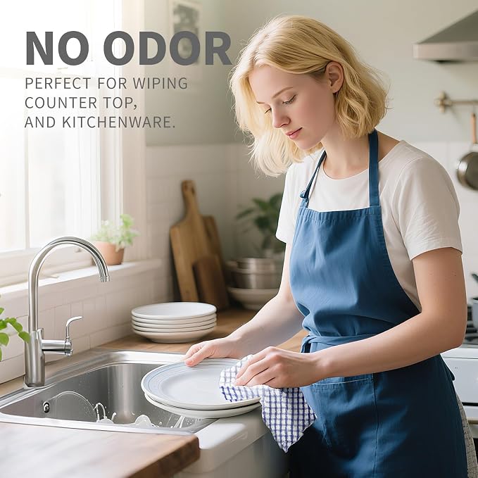 Oeleky Kitchen Dish Rags for Washing Dishes, 100% Cotton Dish Cloths - Image 3